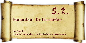 Serester Krisztofer névjegykártya