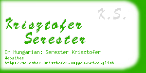 krisztofer serester business card